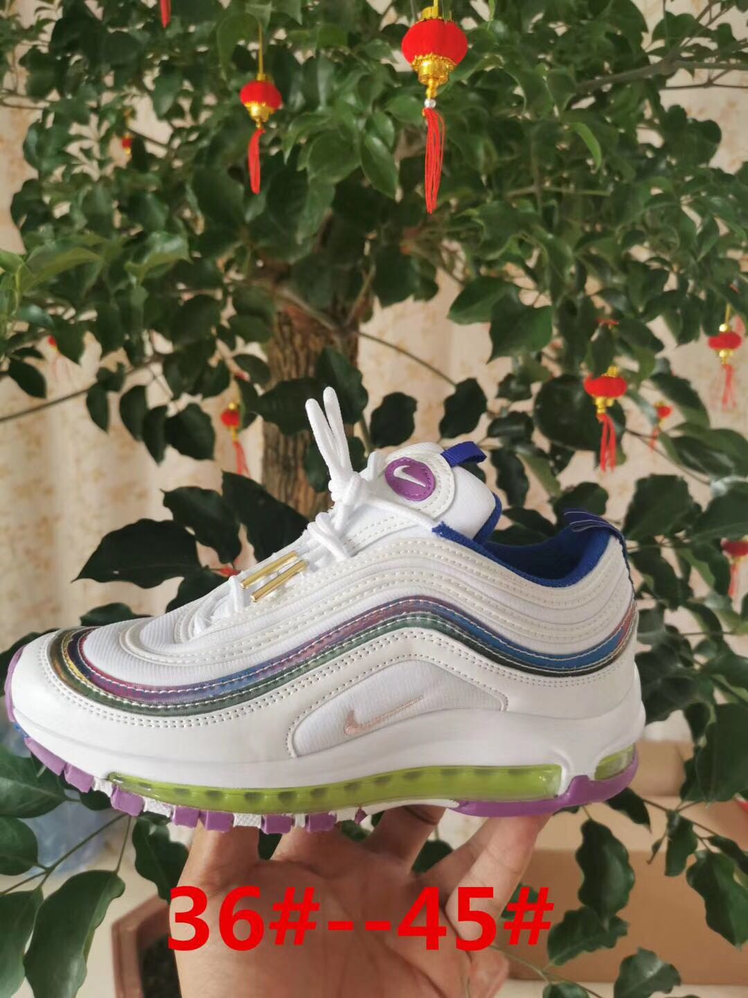 2020 Nike Air Max 97 White Purple Shoes - Click Image to Close